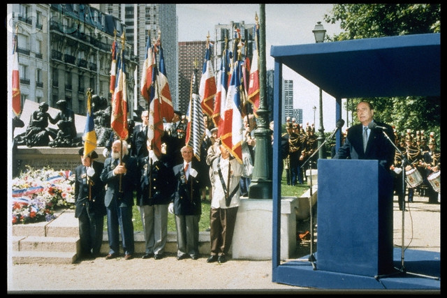 May 16, 1995. Jacques Chirac at the Vel d'Hiv in Paris. Image by © Jacques Langevin/Sygma/Corbis