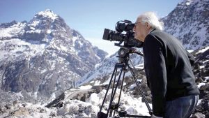 . Patricio Guzmán during the shooting of The Cordillera of Dreams (2019). Promotional image.