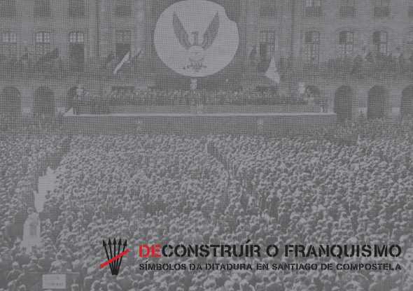 Praça do Obradoiro, 1938. Conmemoración de la Unificación de Milicias. El Eco fransciscano.