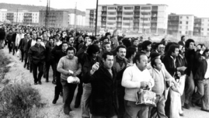 Picture: March of the workers of Roca Radiadores, February 1977.  By Jordi Soteras. Photographic collection AHCO