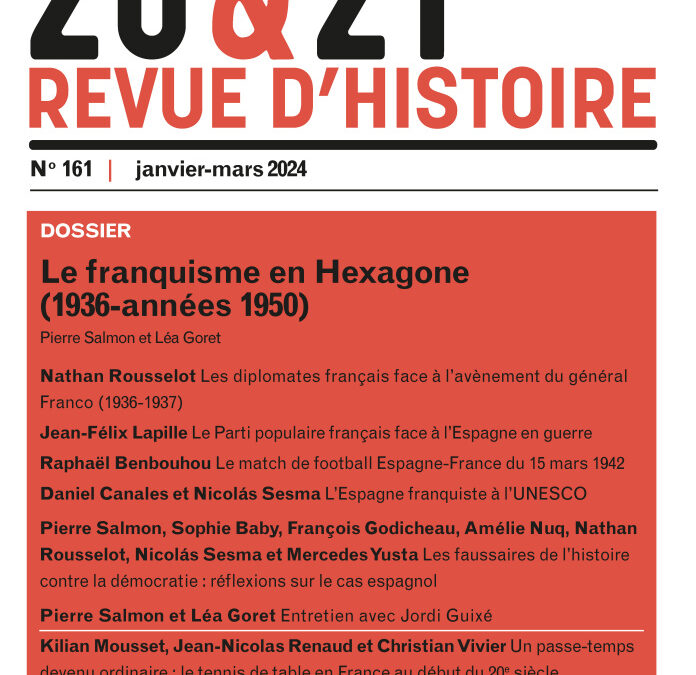 20&21. Revue d’histoire, No. 161 | 2024